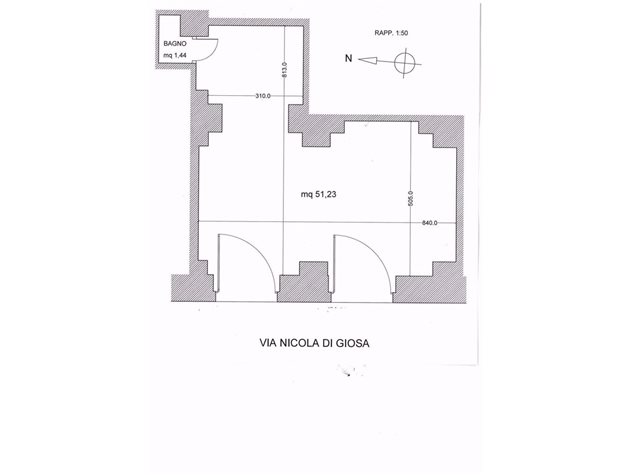 floorplans Bari: Negozio in Affitto, Via De Giosa , 34, immagine 1