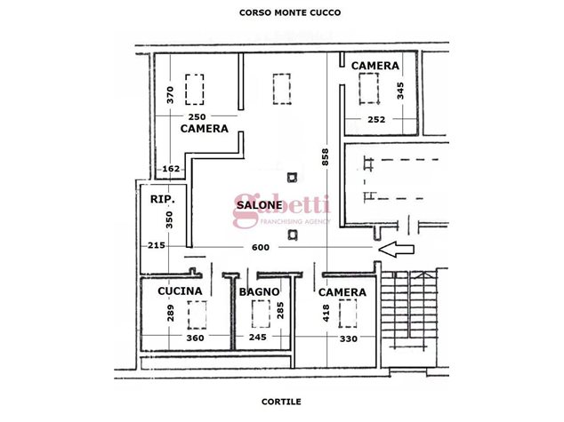 floorplans Torino: Appartamento in Vendita, Corso Monte Cucco, 59, immagine 2