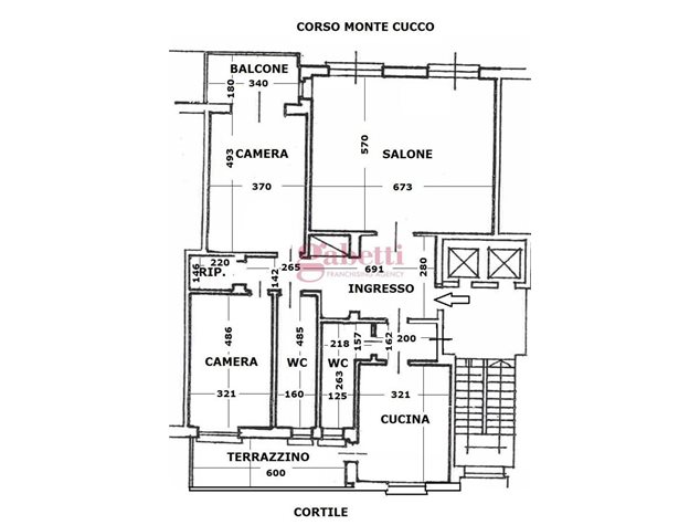floorplans Torino: Appartamento in Vendita, Corso Monte Cucco, 59, immagine 1