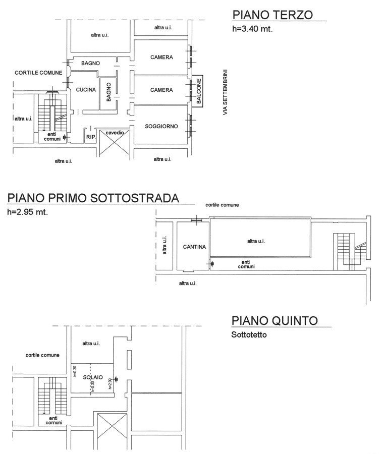 floorplans Milano: Appartamento in Vendita, Via Settembrini, 41, immagine 1