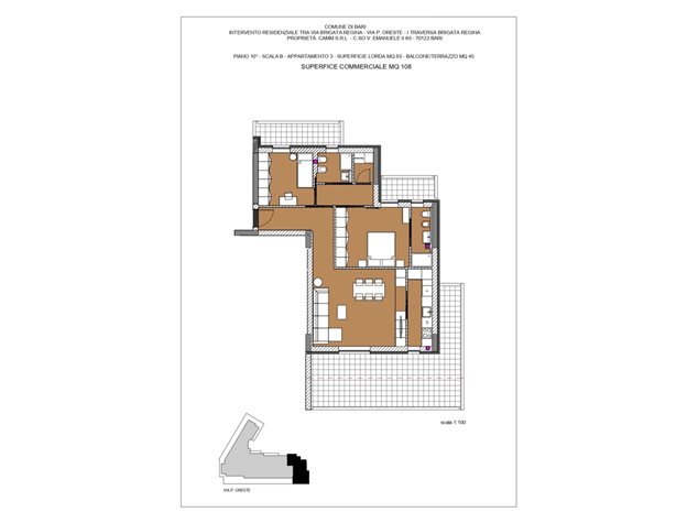 floorplans Bari: Appartamento in Vendita, Via Pietro Oreste, immagine 1