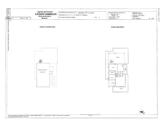 floorplans Brescia: Attico in Vendita, Via Pagani, 6, immagine 1