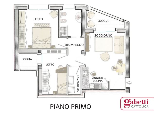 floorplans Cattolica: Appartamento in Vendita, , immagine 1